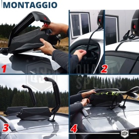 PORTAESQUÍS MAGNÉTICO Coche Universal NORDRIVE en Aluminio NEGRO Aprobado TÜV | 3 Pares de Esquís - 2 Snowboards