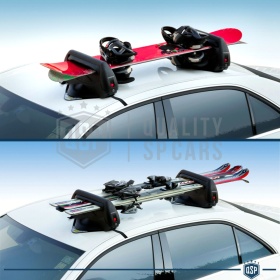 PORTAESQUÍS MAGNÉTICO Coche Universal NORDRIVE en Aluminio NEGRO Aprobado TÜV | 3 Pares de Esquís - 2 Snowboards
