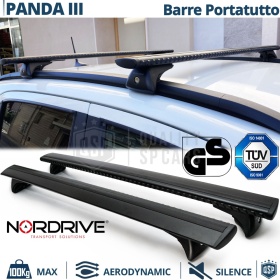Barras de Techo para Fiat Panda 3 319 NORDRIVE Evos Silenzio Negro | Máx. 100 kg. GS-TÜV