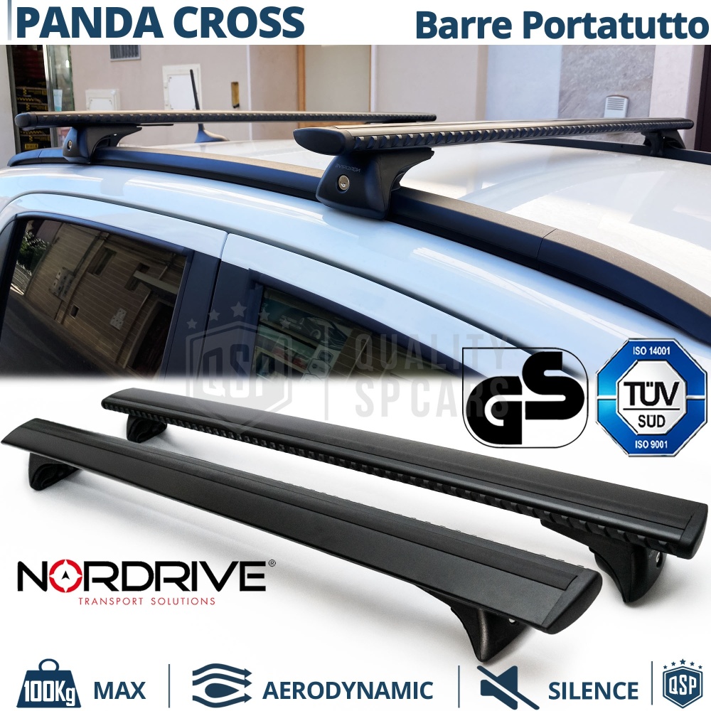 Barre Portatutto Per Fiat Panda 3 319 Cross ORIGINALI Nordrive Evos Silenzio | Max 100Kg. GS-TÜV