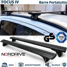 Barras de Techo para Ford Focus 4 NORDRIVE Evos Silenzio Negro | Máx. 100 kg. GS-TÜV