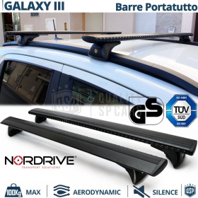 Car Roof Rack Bars for Ford Galaxy 3 ORIGINAL Nordrive Evos Silenzio Black | Max 100Kg. GS-TÜV