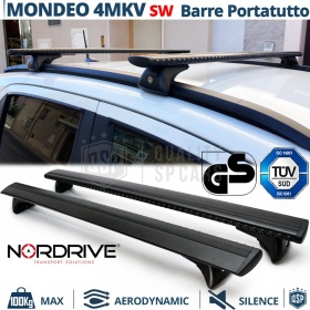 Barras de Techo para Ford Mondeo 4 Mk5 Wagon NORDRIVE Evos Silenzio | Máx. 100 kg. GS-TÜV