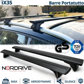 Auto Dachträger für Hyundai ix35 NORDRIVE Evos Silenzio Schwarz | Maximal 100 kg. GS-TÜV