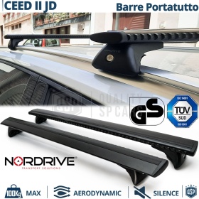 Barras de Techo para Kia Ceed 2 Wagon NORDRIVE Evos Silenzio Negro | Máx. 100 kg. GS-TÜV