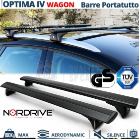 Barras de Techo para Kia Optima 4 Wagon NORDRIVE Evos Silenzio Negro | Máx. 100 kg. GS-TÜV