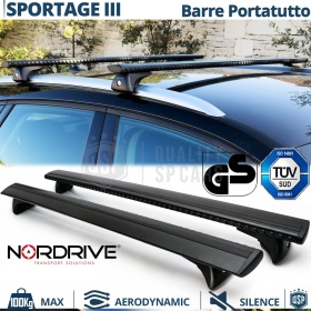 Barras de Techo para Kia Sportage 3 NORDRIVE Evos Silenzio Negro | Máx. 100 kg. GS-TÜV
