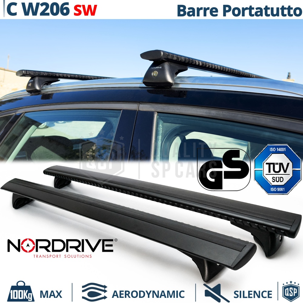 Barras de Techo para Mercedes Clase C W206 SW NORDRIVE Evos Silenzio | Máx. 100 kg. GS-TÜV