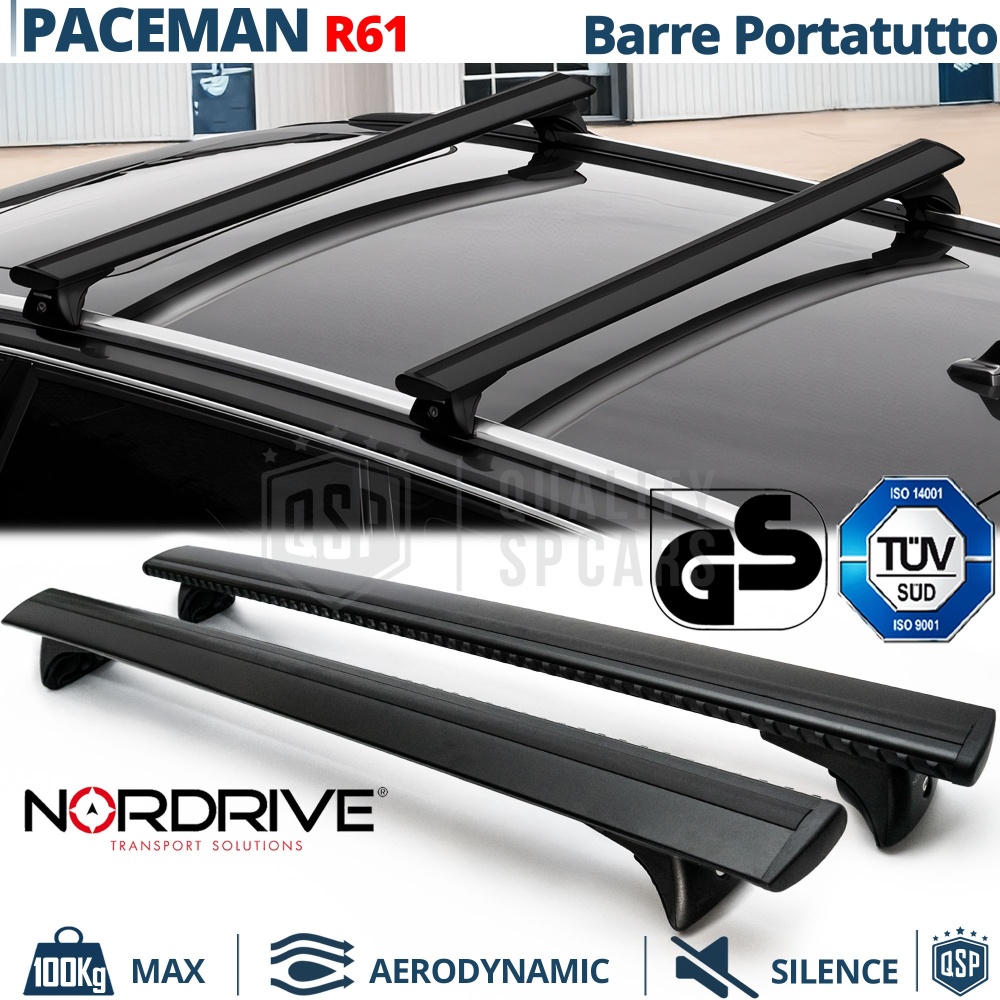 Barras de Techo para Mini Paceman R61 NORDRIVE Evos Silenzio Negro | Máx. 100 kg. GS-TÜV