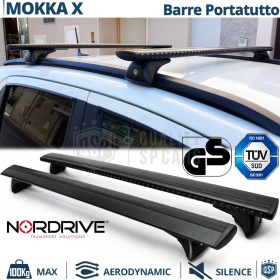 Barras de Techo para Opel Mokka X NORDRIVE Evos Silenzio Negro | Máx. 100 kg. GS-TÜV
