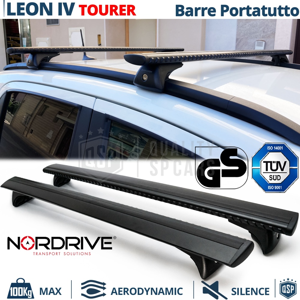 Barre Portatutto Per Seat Leon 4 Sportstourer ORIGINALI Nordrive Evos Silenzio | Max 100Kg. GS-TÜV