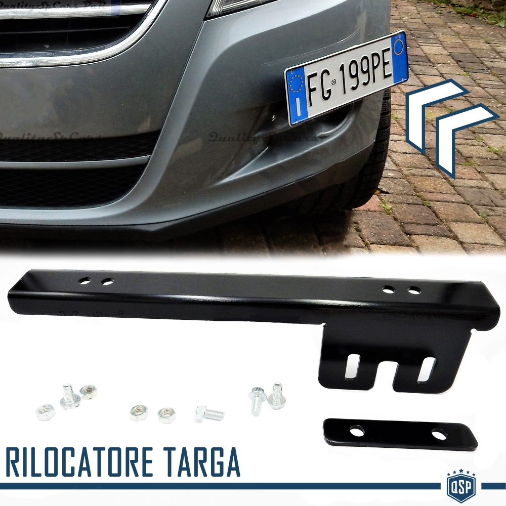Soporte de Matrícula Delantera para Maserati, Kit de Reubicación Lateral, en Acero Negro Anodizado Soporte de Matrícula Delantera para Maserati, Kit de Reubicación Lateral, en Acero Negro Anodizado