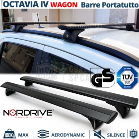 Barras de Techo para Skoda Octavia 4 Wagon NORDRIVE Evos Silenzio Negro | Máx. 100 kg. GS-TÜV