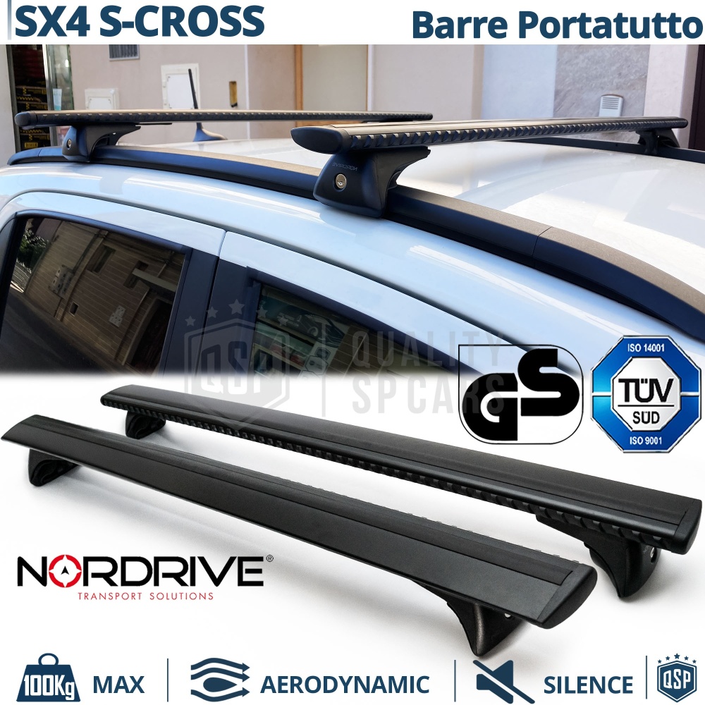 Barras de Techo para Suzuki SX4 S-Cross NORDRIVE Evos Silenzio Negro | Máx. 100 kg. GS-TÜV