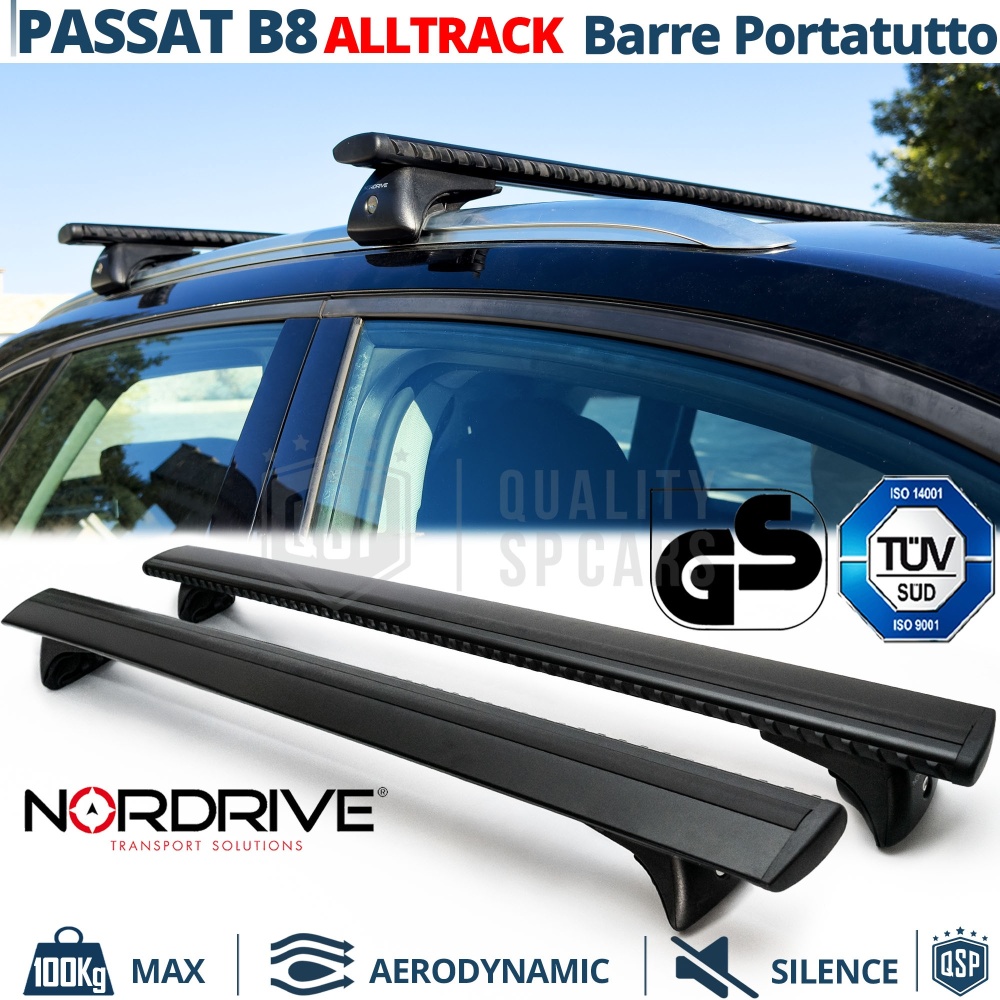 Barras de Techo para Vw Passat B8 Alltrack, Variant NORDRIVE Evos Silenzio | Máx. 100 kg. GS-TÜV