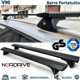 Barras de Techo para Volvo V90 NORDRIVE Evos Silenzio Negro | Máx. 100 kg. GS-TÜV