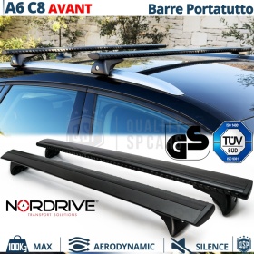 Barras de Techo para Audi A6 C8 Avant NORDRIVE Evos Silenzio Negro | Máx. 100 kg. GS-TÜV