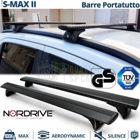Barras de Techo para Ford S-Max 2 NORDRIVE Evos Silenzio Negro | Máx. 100 kg. GS-TÜV