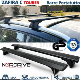Barras de Techo para Opel Zafira Tourer C NORDRIVE Evos Silenzio Negro | Máx. 100 kg. GS-TÜV