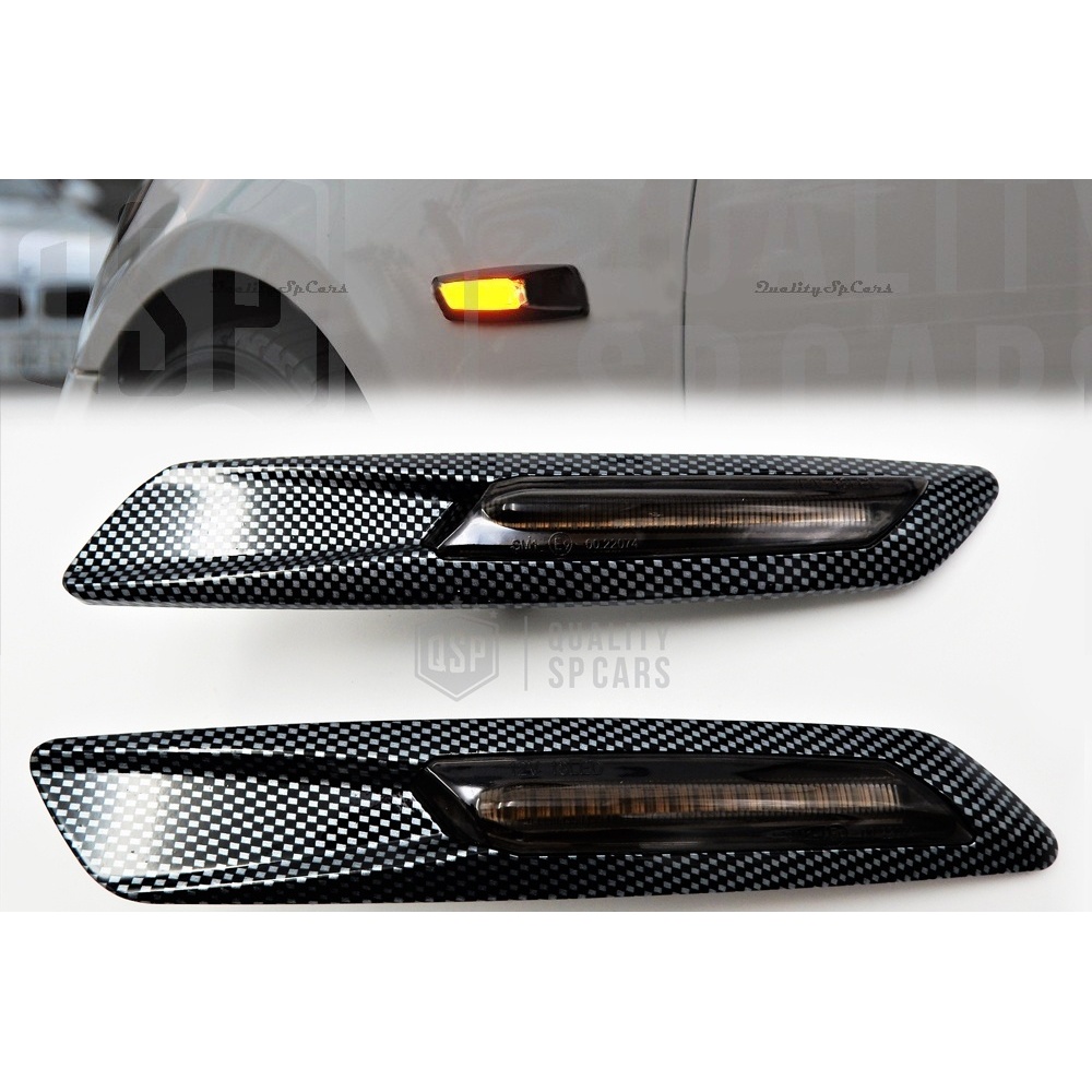 2 Intemitentes LED para BMW Serie 1 3 5 100% CANBUS Sin Errores Estructura en ABS Carbon + Lente Negra 2 Intemitentes LED para BMW Serie 1 3 5 100% CANBUS Sin Errores Estructura en ABS Carbon + Lente Negra