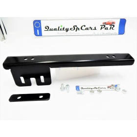 Soporte de Matrícula Delantera para SSANGYONG, Kit de Reubicación Lateral, en Acero Negro Anodizado