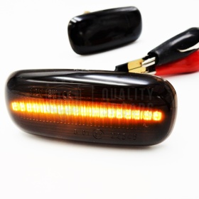 2 Sequential Dynamic LED Side Markers for AUDI E-Approved, Black Smoke Lens, Canbus No Error