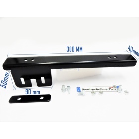 Soporte de Matrícula Delantera para IVECO, Kit de Reubicación Lateral, en Acero Negro Anodizado