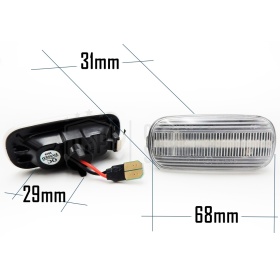Sequential Dynamic LED Side Markers for AUDI Cars E-Approved, White Lens, Canbus No Error