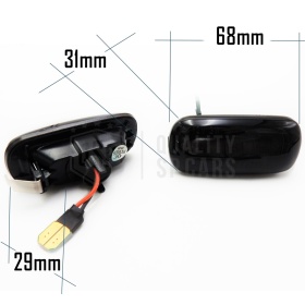 Sequential Dynamic LED Side Markers for AUDI Cars E-Approved, Black Smoked Lens, Canbus No Error