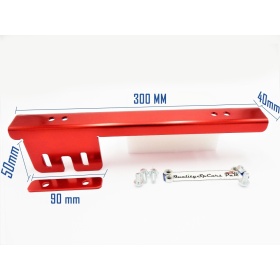 Soporte de Matrícula Delantera para Ford, Kit de Reubicación Lateral, en Acero Rojo Anodizado