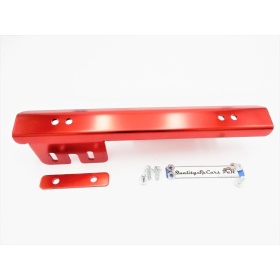 Soporte de Matrícula Delantera para Ford, Kit de Reubicación Lateral, en Acero Rojo Anodizado