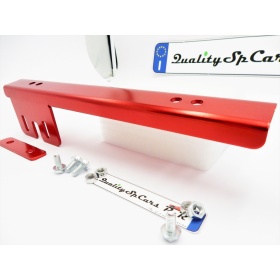 Soporte de Matrícula Delantera para Ford, Kit de Reubicación Lateral, en Acero Rojo Anodizado