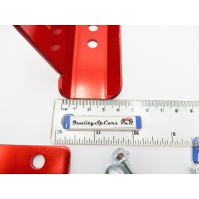 Soporte de Matrícula Delantera para Ford, Kit de Reubicación Lateral, en Acero Rojo Anodizado