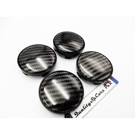X4 TAPAS 60mm, efecto FIBRA de CARBONO tapabujes de ABS negro de Calidad PARA centro de llantas de aleación
