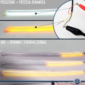 X2 Tiras LED Flexibles DRL, Luz de Día + Intermitentes Secuenciales, Canbus 60 CM