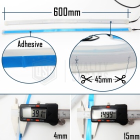 X2 Tiras LED Flexibles DRL, Luz de Día + Intermitentes Secuenciales, Canbus 60 CM