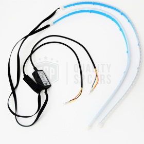 X2 Tiras LED Flexibles DRL, Luz de Día + Intermitentes Secuenciales, Canbus 60 CM