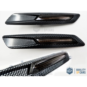 2 Intemitentes LED para BMW Serie 1 3 5 100% CANBUS Sin Errores Estructura en ABS Carbon + Lente Negra