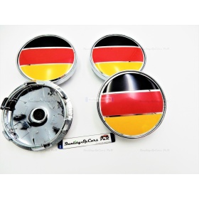 X4 TAPAS 60mm, Bandera ALEMANIA tapabujes de ABS Cromo de Calidad PARA centro de llantas de aleación