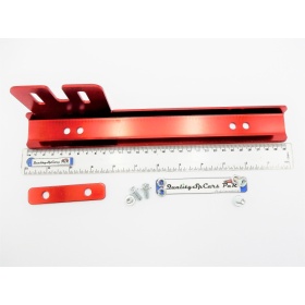 Soporte de Matrícula Delantera para Volkswagen, Kit de Reubicación Lateral, en Acero Rojo Anodizado