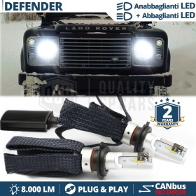 Kit LED H4 para LAND ROVER DEFENDER 90 110 Luces de Cruce + Carretera | 6500K 8000LM CANbus
