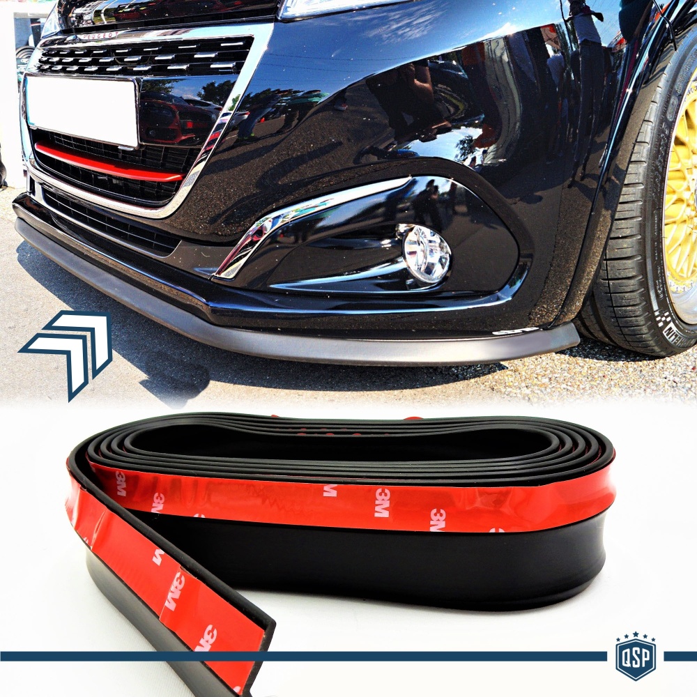 SPOILER Alerón Adhesivo compatible Con PEUGEOT, LABIO parachoques LIP o Faldones Laterales en EPDM NEGRO flexible SPOILER Alerón Adhesivo compatible Con PEUGEOT, LABIO parachoques LIP o Faldones Laterales en EPDM NEGRO flexible