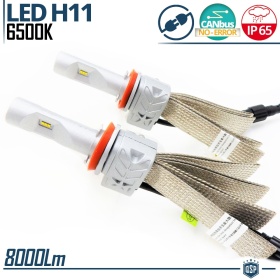 Kit Full LED H11 CANbus Professionale | Conversione da Alogena H11 a LED | 6500K Luce Bianca 8000LM
