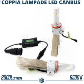 Kit Full LED H11 CANbus Professionale | Conversione da Alogena H11 a LED | 6500K Luce Bianca 8000LM