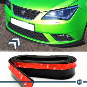 SPOILER Alerón Adhesivo PARA SEAT LEON, IBIZA, LABIO parachoques LIP o Faldones Laterales en EPDM NEGRO flexible