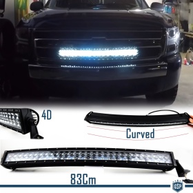 1 Barra Led 6000K Curvada para Chevrolet SUV 83 CM Ajustable Luz Spot