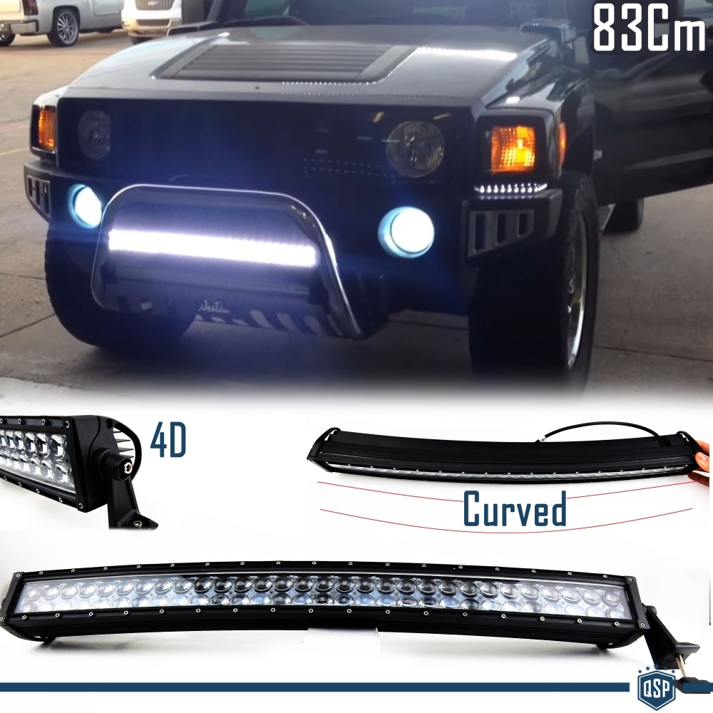 1 Barra Led 6000K Curvada para Hummer H1, H2, H3 83 CM Ajustable Luz Spot 1 Barra Led 6000K Curvada para Hummer H1, H2, H3 83 CM Ajustable Luz Spot