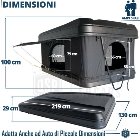 Rigid Car Roof Tent Installable on VW Scirocco Professional | 3 People Camping LARGE SPACES