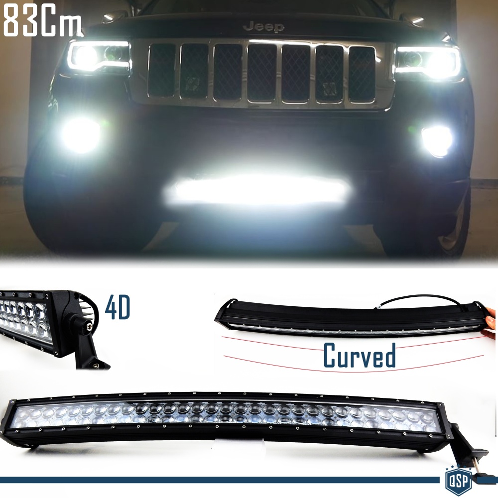 1 Barra Led 6000K Curvada para Jeep SUV Off-Road 83 CM Ajustable Luz Spot 1 Barra Led 6000K Curvada para Jeep SUV Off-Road 83 CM Ajustable Luz Spot