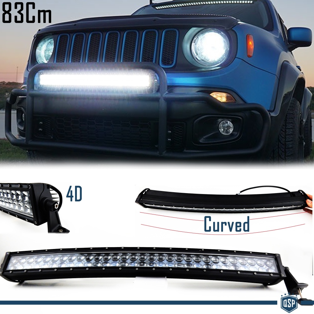 1 Barra Led 6000K Curvada para Jeep Renegade Off-Road 83 CM Ajustable Luz Spot 1 Barra Led 6000K Curvada para Jeep Renegade Off-Road 83 CM Ajustable Luz Spot